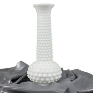 Vintage Milk Glass Bud Vase Hobnail E.O. Brody Co. White 7.5” Kitsch Cottagecore